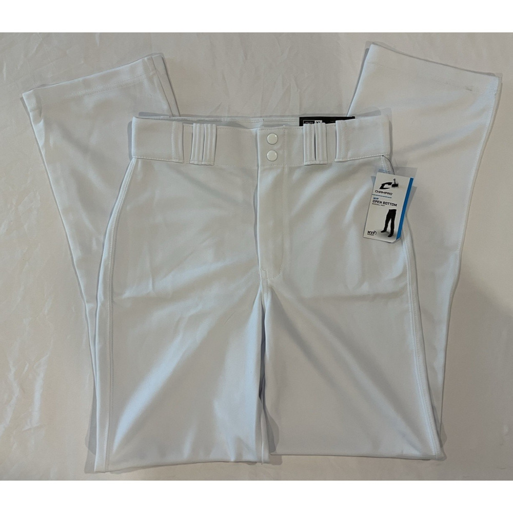 NWT CHAMPRO Boys YOUTH XL MVP Open Bottom Relaxed Fit Baseball Pants White Sport